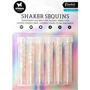 Studio Light - Sl-es-shake09 Shaker Elements - nr.09 Butterflies - 6 buisjes - Transparant en iriserend - 151x111mm