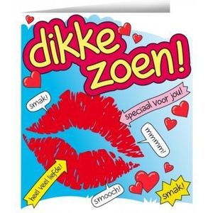 Wenskaart cartoon - Dikke zoen