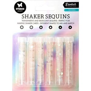 Studio Light - Sl-es-shake10 Shaker Elements - nr.10 Flowers - 6 buisjes - Transparant en iriserend - 151x111mm