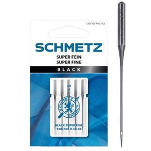 Schmetz - Naaimachine naalden - Black Super Fine - 130/705H-SU XS - 60/8 - Kaartje 5stuks