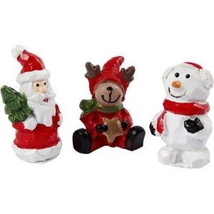 69840 Mini figuren - Kerstman, Rendier, Sneeuwpop - 10x35mm - 3st
