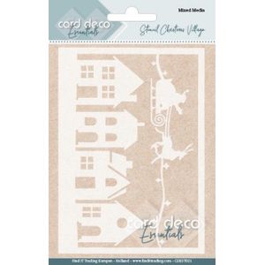 Cdest021 Card Deco Essentials - Mixed Media Stencil - Christmas Village - A6