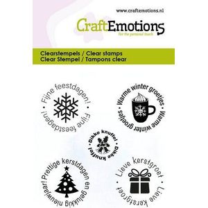 Craft Emotions - Clearstamps - Tekst rondjes kerst - 6x7cm - 5 stempels