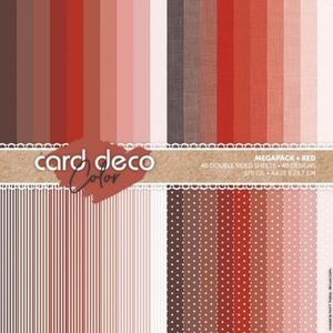 CDCPPA419002 Card Deco Color - Paperpack - Multipack - Red - 170grams - 40 designs - 40 dubbelzijdige vellen - A4