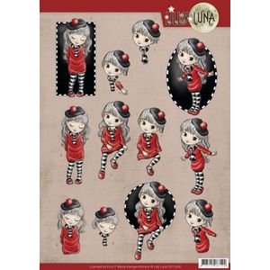 Cd11536 3D Knipvel - Yvonne Creations - Lilly Luna - Lady in Red