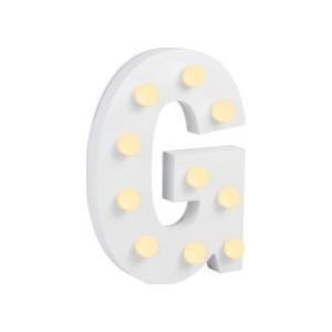 Paper Dreams - Light Letter - G - Wit - MDF - inclusief batterij - 16,5cm hoog