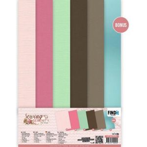 AD-A4-10036 Linen Cardstock Pack - Amy Design - Sewing Serenity - 5 kleuren + 1 - 21vel - A4