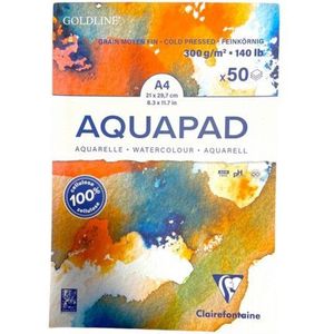 Clairefontaine - Goldline Aquapad - Wit - Medium fijnkorrelig - 300grams - A4 - Blok 50 vellen
