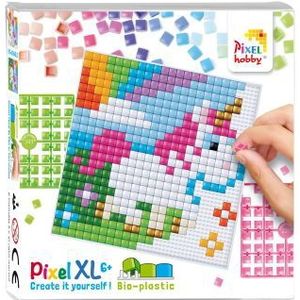 41046 Pixelhobby - XL Pixel gift set - Eenhoorn Baby - 12x12cm