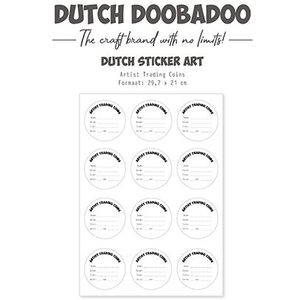 491200031 Dutch Doobadoo sticker art - ATC cirkels naam - Artist Trading Coins - Wit - 60mm doorsnede - A4 - 12st