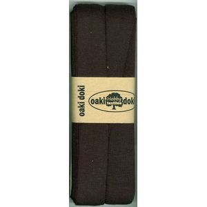 Oaki Doki - Biaisband Tricot de Luxe - 20mm 3mtr - Kleur 100 Zwart