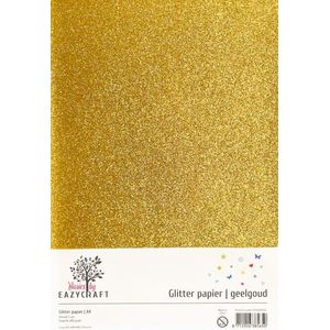 EC2022-1032 Eazycraft - Glitterpapier - Geelgoud - 200grams - A4 - 5 vellen