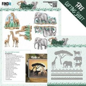 Ycd10345 Snijmal - Yvonne Creations - Young and Wild - Wildlife Border - 9 malletjes - met gratis knipvel