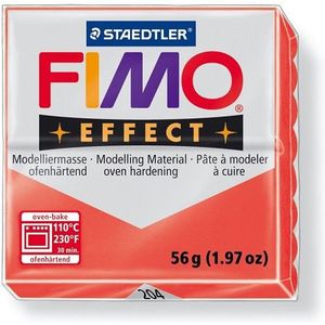 Fimo effect 8020-204 oven hardende klei 110 graden kleur Transparant rood - pakje 56gram