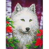 Dd7.007 Diamond Dotz - Witte Wolf - 45x35cm