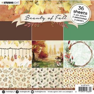 Sl-bf-pp13 Studio light - Paper pad Beauty of fall - 15x15cm 36 vel met 9 patronen