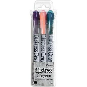 Tdbk82293 Ranger Distress Crayons - Set nr14 - 3 kleuren - Villainous Potion, Saltwater Taffy, Uncharted Mariner - Aquarelkrijtstiften