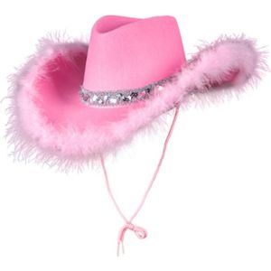 Cowboy hoed Toppers | roze en zilver | Maribou