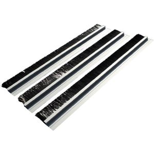Deurborstel zelfklevend - 3 delig - aluminium