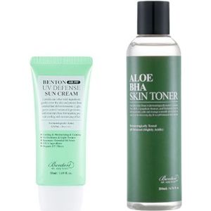 Benton - Aloe BHA Skin Toner - 200ml + Air Fit UV Defense Sun Cream SPF50+ PA++++ - 50ml (1ea) Set