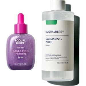 EQQUALBERRY - Bakuchiol Plumping Serum - 30ml (1ea) X Swimming Pool Daily Facial Toner - 300ml (1ea) Set