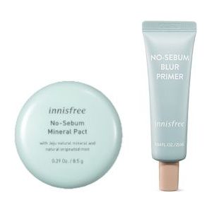 innisfree - No Sebum Blur Primer (1ea) + No Sebum Mineral Pact (1ea) Set