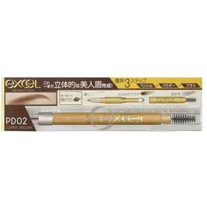 EXCEL - Powder & Pencil Eyebrow EX - 0.4g - PD02 Camel Brown