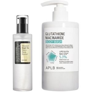 COSRX - Advanced Snail 96 Mucin Power Essence 100ml + APLB - Glutathione Niacinamide Body Wash - 300ml Set