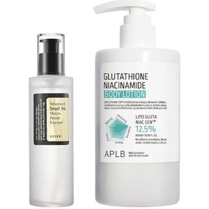 COSRX - Advanced Snail 96 Mucin Power Essence 100ml + APLB - Glutathione Niacinamide Body Lotion - 300ml Set