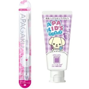 APAGARD - Apa-Kids Toothpaste Grape - 60g (1ea) + APAGARD - Crystal Toothbrush - 1pc - Random Color (1ea) Set