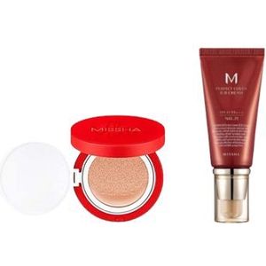 MISSHA - M Perfect Cover BB Cream - 50ml - #21 Light Beige X MISSHA - Velvet Finish Cushion SPF50+ PA+++ - 15g - 21