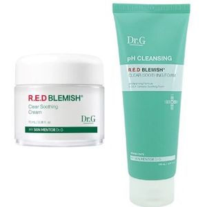 Dr.G - R.E.D Blemish Clear Soothing Cream - 70ML - 70ml - White (1ea) + R.E.D Blemish Clear Soothing pH Cleansing Foam 150ml -