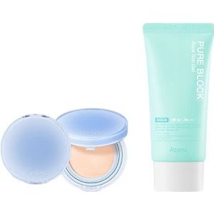 A'PIEU - Pure Block Aqua Sun Gel SPF50+ PA+++ X Romand - Bare Water Cushion - 20g - 17 Porcelain