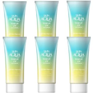Rohto Mentholatum - Skin Aqua Tone Up UV Essence Green SPF50+ PA++++ - 80g (6ea) Set