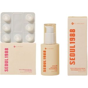 KSECRET - SEOUL 1988 Boosting Ball : Collagen 100% - 35mg x 7 (1ea) X Glow Serum : Niacinamide 15% + Yuja - 30ml (1ea) Set