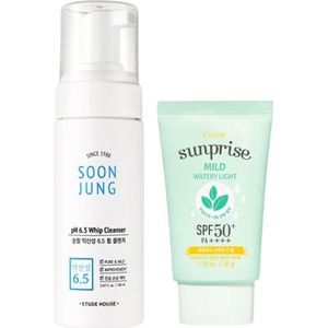 [PROMOTIE]ETUDE - Sunprise Mild Watery Light Sunscreen SPF 50+ PA++++ - 50g (1ea) + Soon Jung pH 6.5 Whip Cleanser - 150ml...