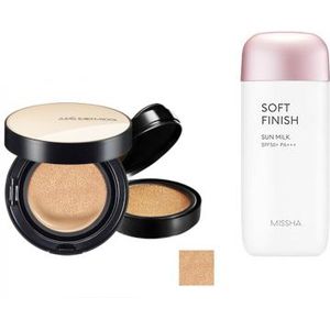 MISSHA - All-Around Safe Block Soft Finish Sun Milk SPF50+ PA+++ - 70ml X Jung Saem Mool - Essential Skin Nuder Cushion -...