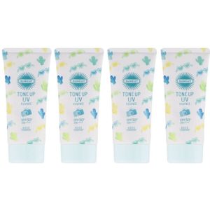Kose - Suncut Tone Up UV Essence SPF50+ PA++++ - 80g - Mint Green (4ea) Set