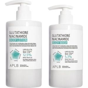 APLB - Glutathione Niacinamide Body Wash - 300ml (1ea) + Glutathione Niacinamide Body Lotion - 300ml (1ea) Set