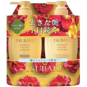 Fine Today - Tsubaki Premium Volume & Repair Shampoo & Conditioner Pump Pair Set - 450ml + 450ml