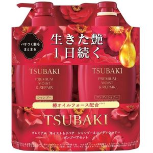 Fine Today - Tsubaki Premium Moist & Repair Shampoo & Conditioner Pump Pair Set - 450ml + 450ml