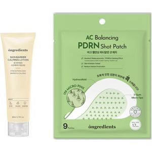 ongredients - Skin Barrier Calming Lotion - 80ml + AC Balancing PDRN Shot Patch - 9patches Set