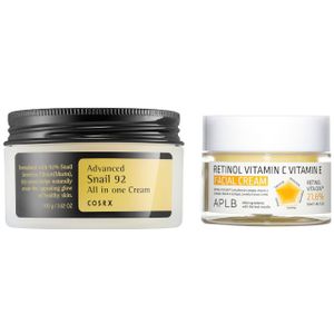 COSRX - Advanced Snail 92 All In One Cream - 100g + APLB - Retinol Vitamin C Vitamin E Facial Cream - 55ml Set