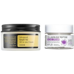 COSRX - Advanced Snail 92 All In One Cream - 100g + APLB - Collagen EGF Peptide Facial Cream - 55ml Set
