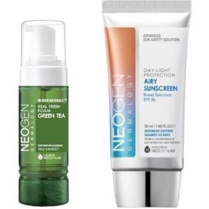 NEOGEN Dermalogy Real Fresh Foam - 160g - Green Tea (New Version) (1ea) + Day-Light Protection Airy Sunscreen SPF50+ - 50ml...