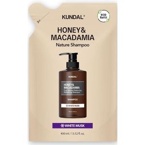 KUNDAL - Honey & Macadamia Nature Shampoo - Refill Pack - 400ml - White Musk