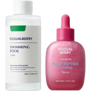 EQQUALBERRY - Swimming Pool Daily Facial Toner - 155ml (1ea) + NAD+ Peptide Boosting Serum - 30ml (1ea) Set