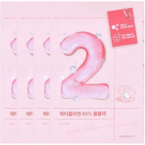 [Promotie] numbuzin - No.2 Water Collagen 65% Voluming Sheet Mask - 33g*4ea