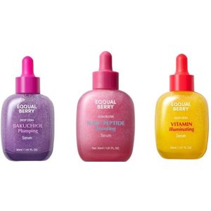 EQQUALBERRY - NAD+ Peptide Boosting Serum - 30ml (1ea) + Bakuchiol Plumping Serum - 30ml (1ea) + Vitamin Illuminating Serum -...