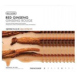 THE FACE SHOP - Real Nature Face Mask - Red Ginseng - 1pc (10ea) Set
